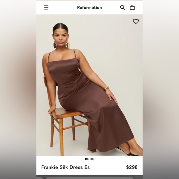 Reformation Frankie Silk Dress ES size 18 - Picture 1 of 3
